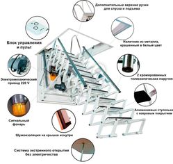 Attic ladder Aci Alluminio Fantozziscale Motorizzata Premium